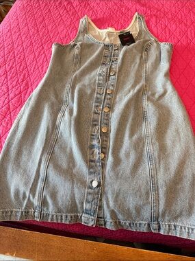 Levi's Light Blue Denim Button-Front Girls' Tank Dress